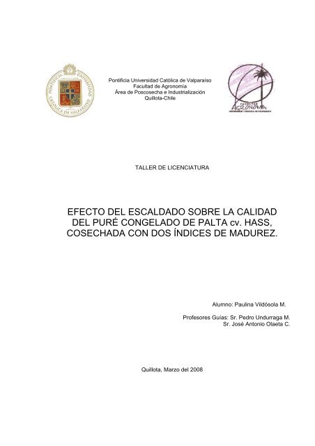 EFECTO DEL ESCALDADO SOBRE LA CALIDAD DEL ... - Altavoz