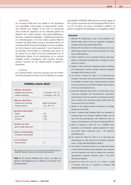 systematische beoordeling van oncologische middelen (maart 2012)