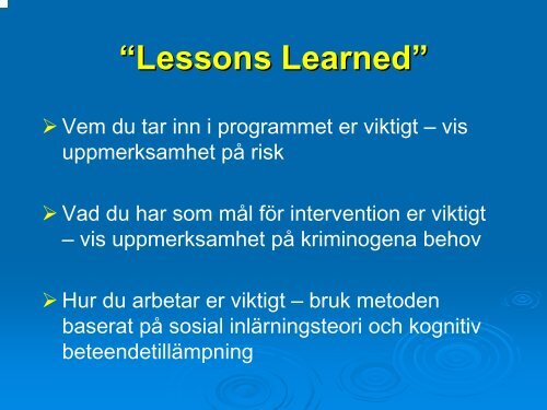 Presentation: Vad krävs för effektiv institutionsbehandling?