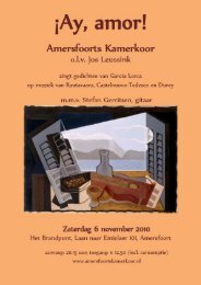 Programmaboekje - Het Amersfoorts Kamerkoor