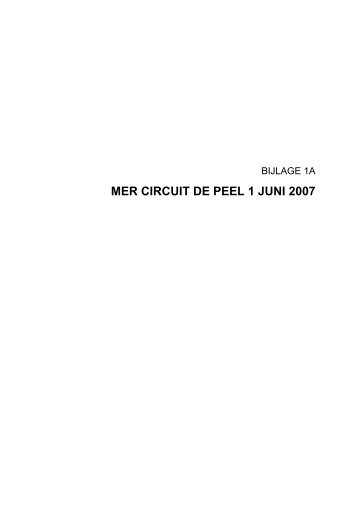 MER CIRCUIT DE PEEL 1 JUNI 2007 - ruimtelijkeplannen ...