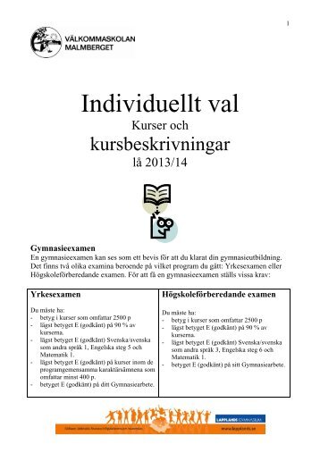 Individuellt val och kursbeskrivningar 2013-14.pdf - Gellivare