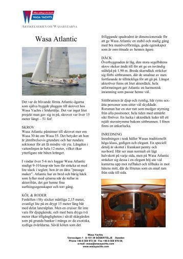 Wasa Atlantic - Artikel - Wasa Yachts