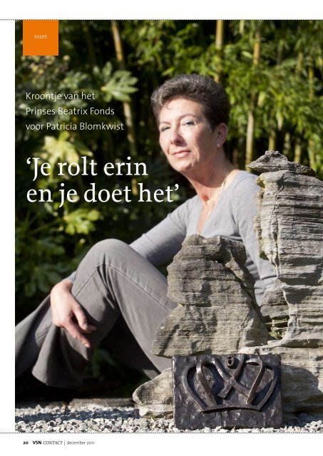 "Je rolt erin en je doet het" (Contact, december 2011) - Marion de Boo