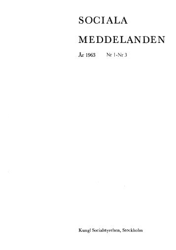 Sociala meddelanden. År 1963: 1-3 (pdf) - Statistiska centralbyrån