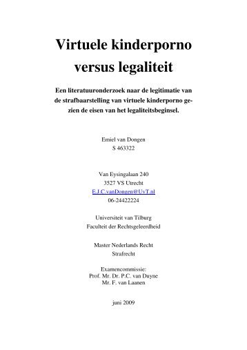 Virtuele kinderporno versus legaliteit - Internet Scriptieprijs 2012