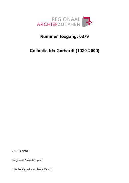 pdf (677,31 kb) - Regionaal Archief Zutphen