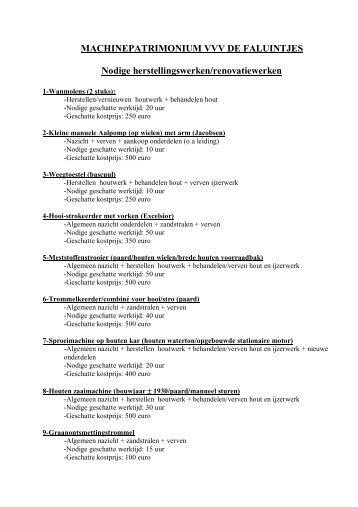 MACHINEPATRIMONIUM VVV DE FALUINTJES ... - De Pikkeling