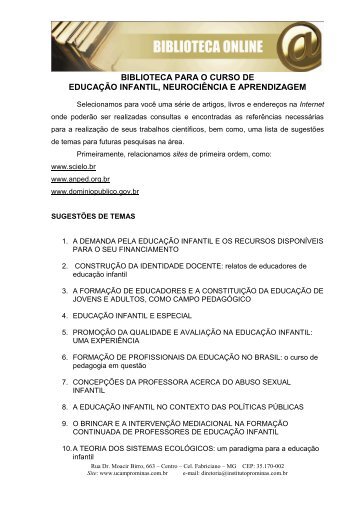 educação infantil neurociência e aprendizagem