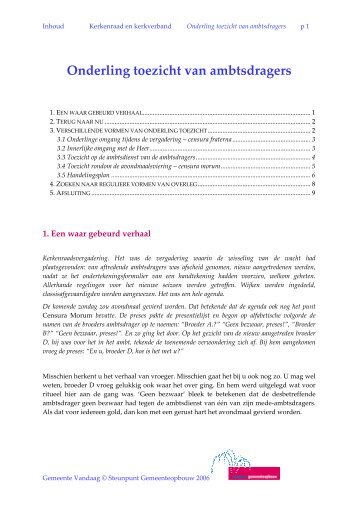 2.4.6 Onderling toezicht van ambtsdragers.pdf - Diaconaal Steunpunt