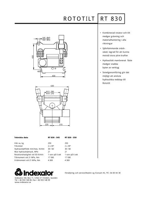 RT 830 ROTOTILT - Maskin Og Konsult AS