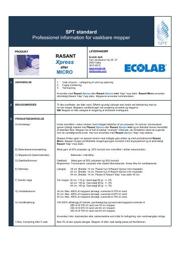 Rasant Xpress - Ecolab