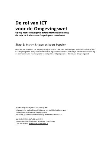 De rol van ICT voor de Omgevingswet - Programma Informatie ...