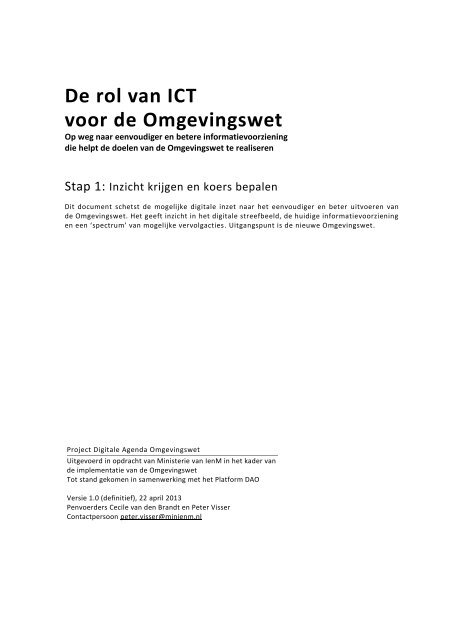 De rol van ICT voor de Omgevingswet - Programma Informatie ...