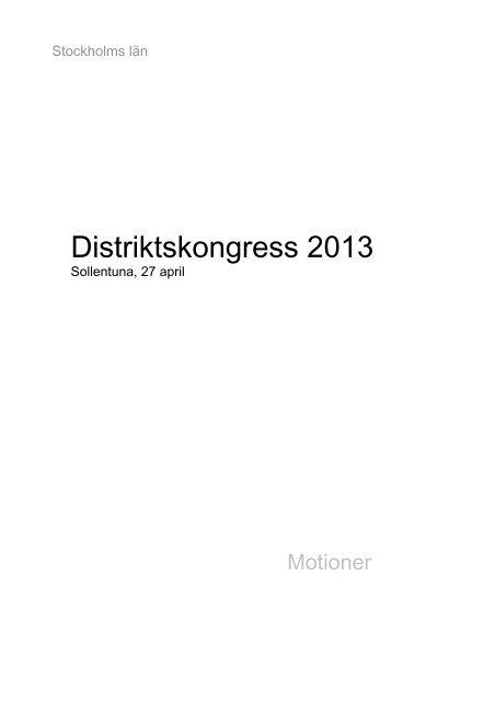 Motioner 2013 - Socialdemokraterna