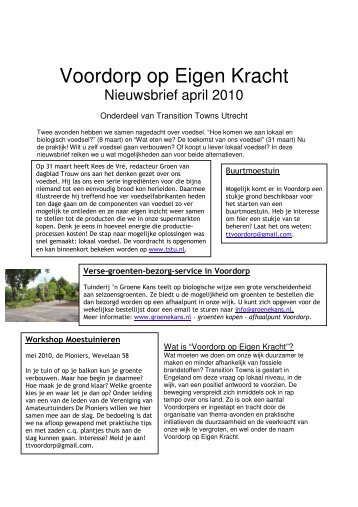 Voordorp op Eigen Kracht - Transition Town Utrecht