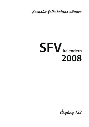 Svenska folkskolans vänner SFV-kalendern Årgång 122