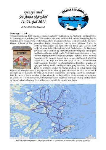 Gensyn med S:t Anna skærgård 11.-21. juli 2011 - Nexø Kajakklub