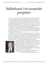 Riddarhuset i ett europeiskt perspektiv