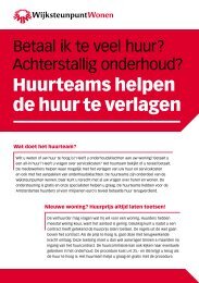 Huurteams helpen de huur te verlagen - Wijksteunpunt Wonen