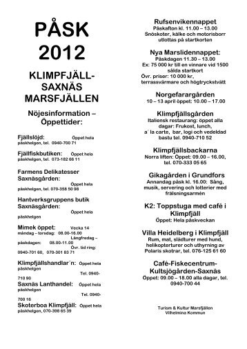 PÅSK 2012 KLIMPFJÄLL