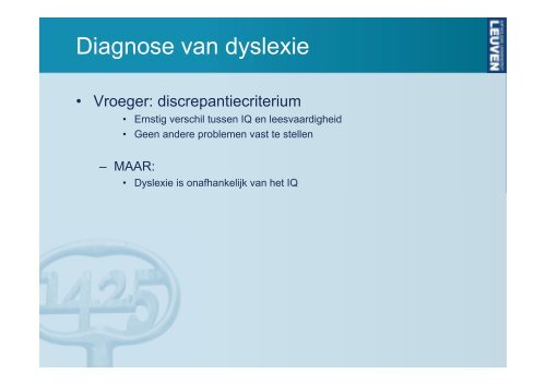 Actuele cognitieve theorieën over dyslexie - Ned.Ver.Audiologie