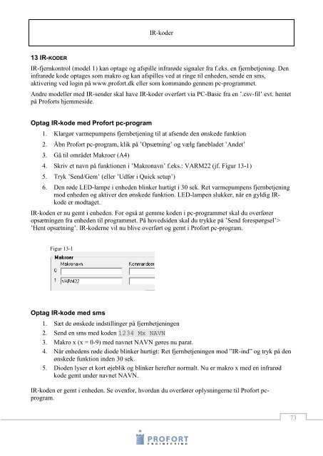 Manual, Generel for alle GSM enheder - Om Profort