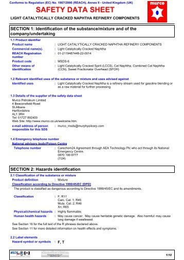 SAFETY DATA SHEET - Murco Petroleum