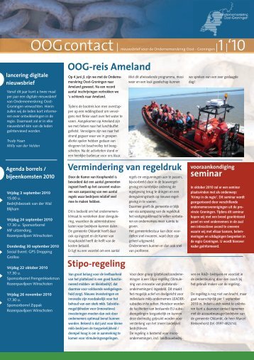 Nieuwsbrief OOGcontact uitgave nr.1 2010