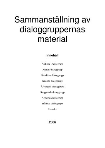 Dialoggruppens material - Ale kommun