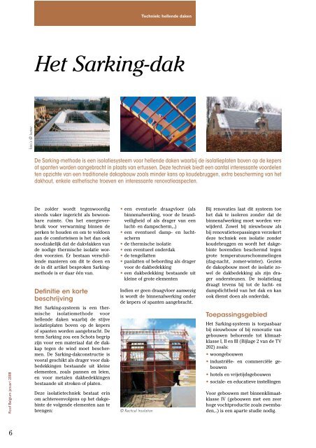 Het Sarking-dak - Bouwmagazines