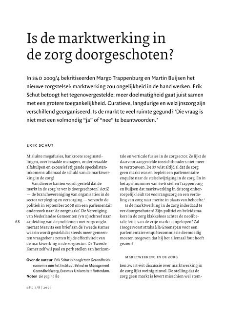 Is de marktwerking in de zorg doorgeschoten?