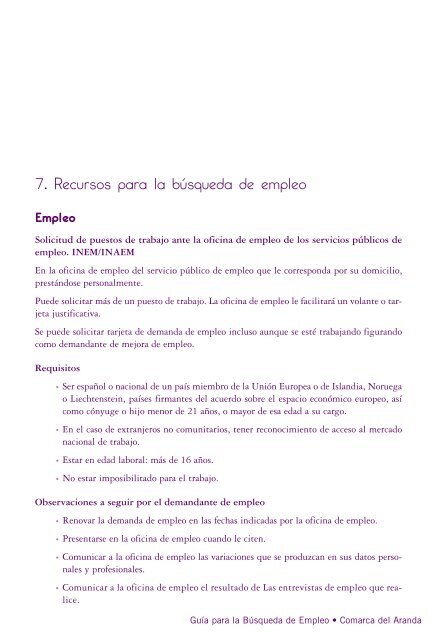 Guía para la Búsqueda de Empleo - Comarca del Aranda