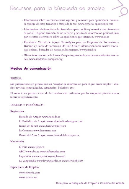 Guía para la Búsqueda de Empleo - Comarca del Aranda