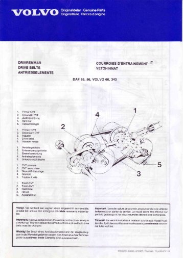 drivremmar drive belts antriebselemente courroies d ... - volvoforum