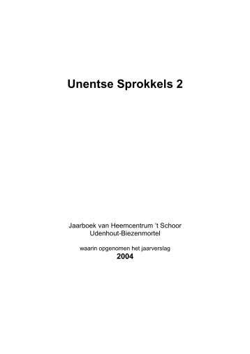 Unentse Sprokkels 2 (uitverkocht) - t schoor udenhout - biezenmortel