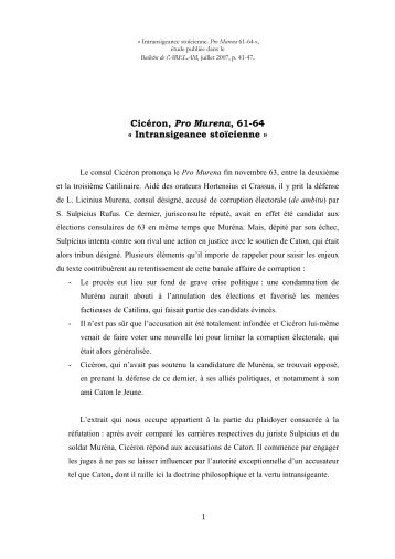 EXPLICATION DE TEXTES LATINS