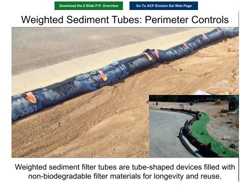 Weighted Sediment Tubes: Perimeter Controls - ACF Environmental