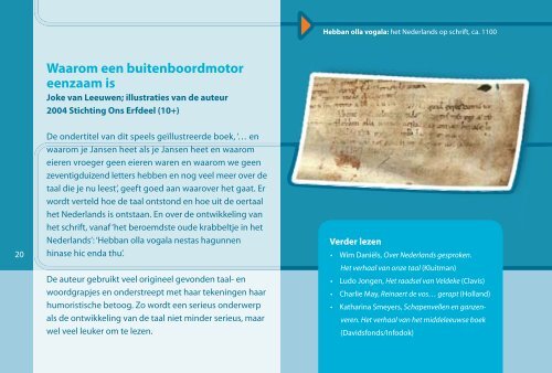 Brochure Geschiedenis in een boekenkast - SIOB