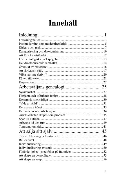 Arbetsloshet Och Arbetsfrihet Moral Makt Och Motstand