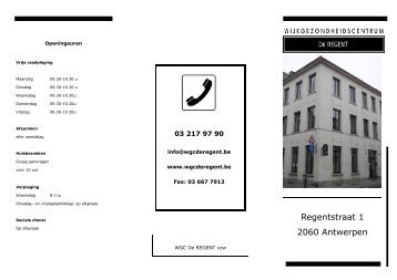 Regentstraat 1 2060 Antwerpen - Wijkgezondheidscentrum De ...