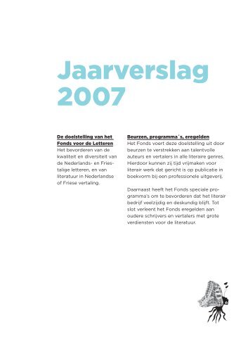 Jaarverslag 2007 - Fonds voor de Letteren