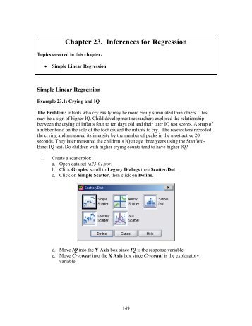 Chapter 23. Inferences for Regression - WH Freeman