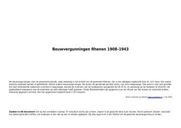 Bouwvergunningen Rhenen 1908-1943