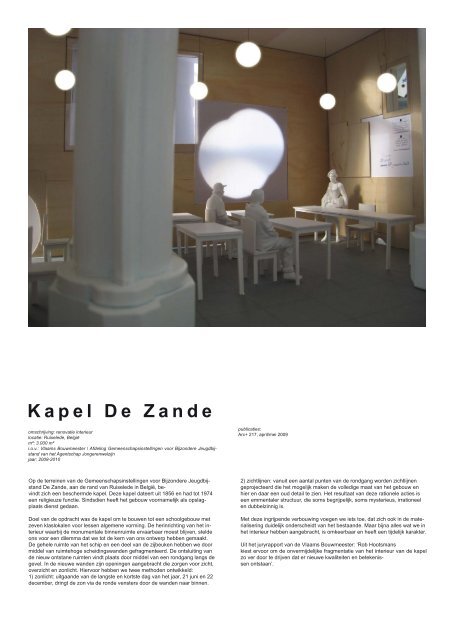 Kapel De Zande: in uitvoering