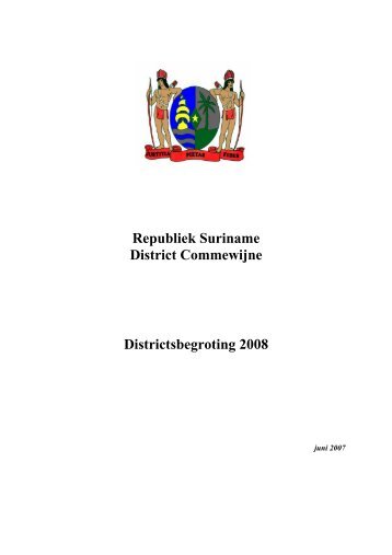 Toelichting bij de begroting Commewijne 2008 - Decentralisatie