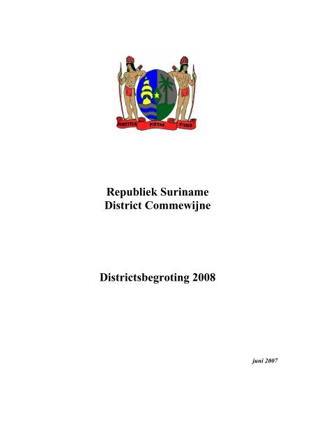 Toelichting bij de begroting Commewijne 2008 - Decentralisatie