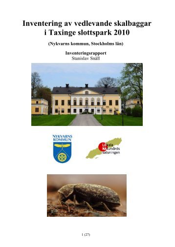 TAXINGE Coleoptera Inventering.pdf - Nykvarns kommun