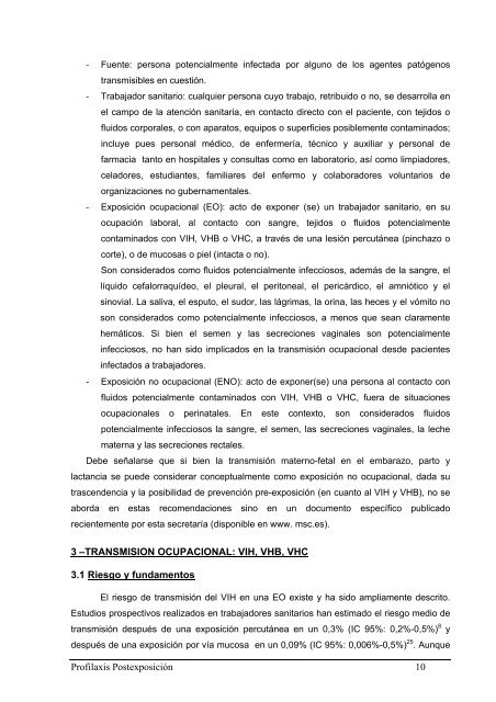 Recomendaciones de la Secretaría del Plan Nacional sobre el Sida ...