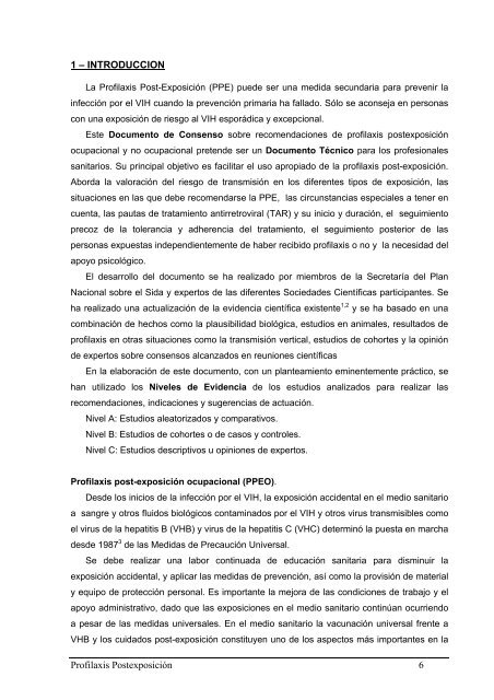 Recomendaciones de la Secretaría del Plan Nacional sobre el Sida ...